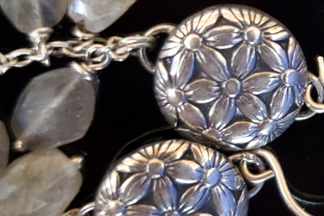 Handmade fine silver with labradoritee