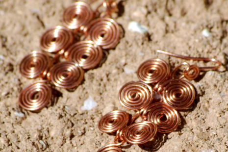 Copper Egyptian Coils Dangle Earrings