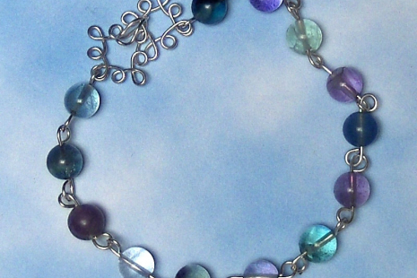 Handcrafted SS Fluorite Bracelet