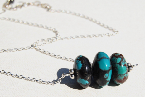 Triple Hubei Turquoise Stacked Necklace