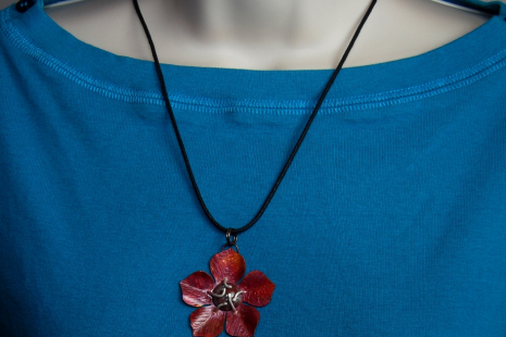 Red Copper Flower Necklace