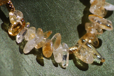 Citrine with Gold Strand Necklace Choker