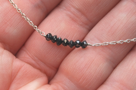 Petite Faceted Black Diamond Choker