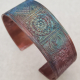 Fire painted copper cuff