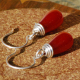 Ruby Red Jade Teardrop Earrings
