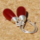 Handcrafted Red Sterling Silver Earrings