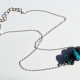 Adjustable Turquoise Blue Black Necklace