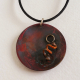 Rustic Red Copper Disk Pendant Steampunk Accents