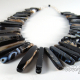 Stunning Agate Stick Sterling Silver Necklace