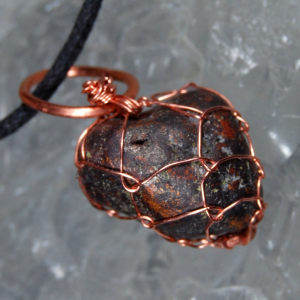 Purple Copper Nugget Netted Pendant