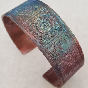 Fire painted copper cuff