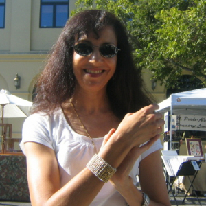 Gold and Random Crystal Sterling Bracelet