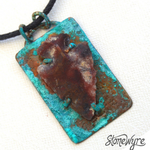 Copper and arrowhead pendant