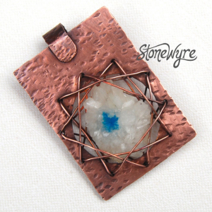 Cavansite and Copper pendant