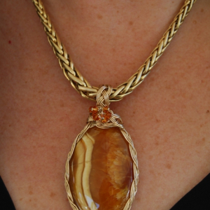 Gold Woven Simbircite Pendant
