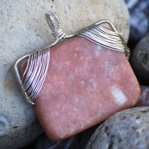 Handcrafted Wirewrapped Natural Pink Lepidolite - Pendant Only