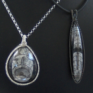 Orthoceras fossil pendants