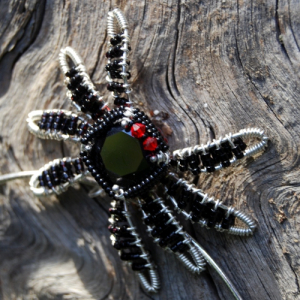 Wire Wrapped SS Black Diamond Spider