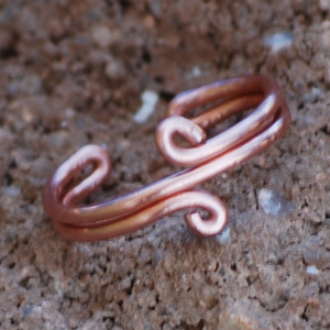 Toe Ring Coiled Wide Adjustable Handcrafted Earth Friendly Recyled Copper Wire Wrapped